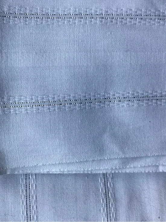 White & Silver Striped Fabric - Picture 4 of 5